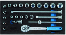 GEDORE 1500 CT1-30 socket wrench set 3/8" in check tool module