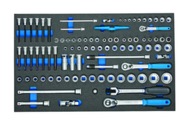 GEDORE 2005 CT4-U-20 Socket set 1/4"-3/8"-1/2" in check tool module