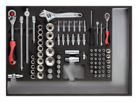 GEDORE RED R22350000 Socket set 1/4"+1/2" CT module 84-piece