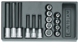 GEDORE 1500 ES-IN 19 LKM Set of screwdriver bits 1/2" in 1/3 ES module