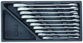 GEDORE 1500 ES-7 R Set of open-end wrenches with ring ratchet in 1/3 ES module