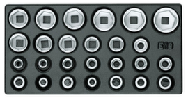 GEDORE 1500 ES-19 IS Set of sockets 1/2" in 1/3 ES module