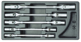 GEDORE 1500 ES-34 Double jointed wrench set in 1/3 ES module
