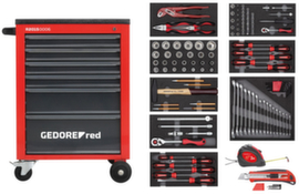 GEDORE R21560001 Tool set in MECHANIC workshop trolley red 119-piece set