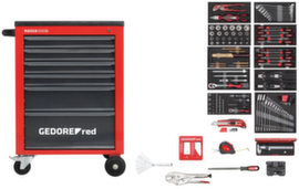 GEDORE R21560002 Tool set in workshop trolley MECHANIC red 166 pieces