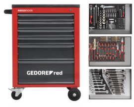 GEDORE R21560004 Tool set in workshop trolley MECHANIC red 129-piece set