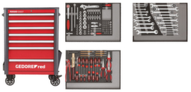 GEDORE R22071004 Tool set in tool trolley WINGMAN red 129 pieces