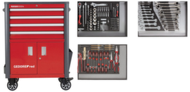 GEDORE RED R22041004 Tool set in tool trolley WINGMAN red 129 pieces