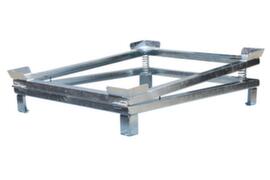 Bauer IBC residue emptier with spring-loaded tilting mechanism