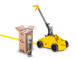 Floor marking set EXTRA PAINT XL® with 6 x 0.75 l paint cans