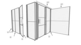 TROAX Partition wall system with mesh size 50x50 mm