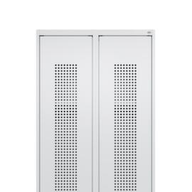 Hinged door with perforated pattern