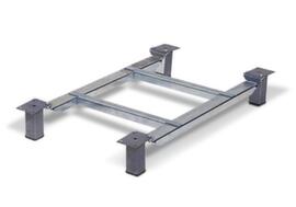 Base frame for grit bins