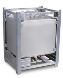 Stainless steel IBC container HxLxW 1550x1015x1015 mm
