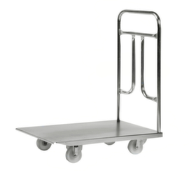 Kongamek Push-bar trolley with steel loading surface, load capacity 300 kg, loading area 805 x 510 mm