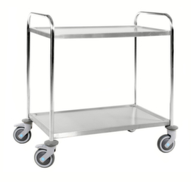 Kongamek Stainless steel serving trolley, load capacity 100 kg, 2 Shelves