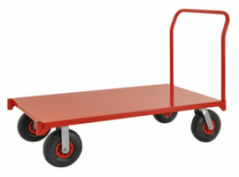 Kongamek Push-bar trolley with steel loading surface, load capacity 1200 kg, loading area 1400 x 760 mm