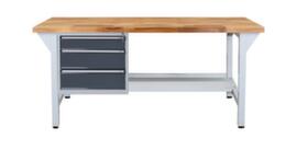 Workbench with solid beech wood top