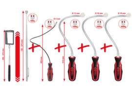 KS Tools Flexible and telescopic magnetic holder and inspection mirror set