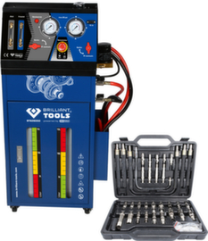 Brilliant Tools Transmission flushing device for automatic transmissions including 35-piece adapter set