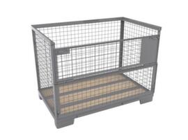 Schake Mesh box pallet with flap, length x width 1200 mm x 800 mm