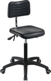 meychair Task swivel chair Workster Light W5 with seat tilt adjustment, seat PU foam black, with 5 swivel castors