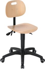 meychair Industrial swivel chair Workster Basic mey-green, seat Beech nature, with 5 swivel castors