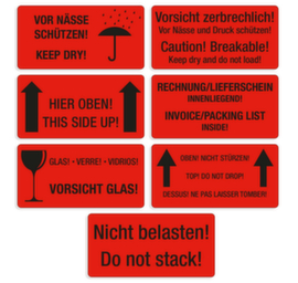 EICHNER Information labels made of paper/plastic in red