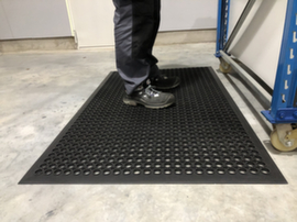 Rubber workstation mat WORK Rub, length x width 1500 x 900 mm