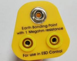 ESD earthing plug for Anti-fatigue mat, yellow