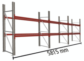 META Pallet rack MULTIPAL for 18 pallets, 5815 mm wide, 3 storage levels