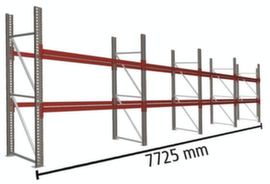 META Pallet rack MULTIPAL for 24 pallets, 7725 mm wide, 3 storage levels
