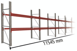 META Pallet rack MULTIPAL for 36 pallets, 11545 mm wide, 3 storage levels