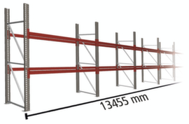 META Pallet rack MULTIPAL for 42 pallets, 13455 mm wide, 3 storage levels