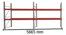 META Pallet rack MULTIPAL for 18 pallets, 5665 mm wide, 3 storage levels