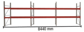 META Pallet rack MULTIPAL for 27 pallets, 8440 mm wide, 3 storage levels