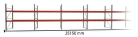 META Pallet rack MULTIPAL for 81 pallets, 25150 mm wide, 3 storage levels