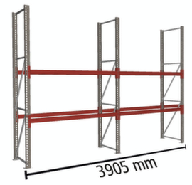 META Pallet rack MULTIPAL for 12 pallets, 3905 mm wide, 3 storage levels