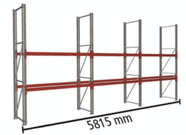 META Pallet rack MULTIPAL for 18 pallets, 5815 mm wide, 3 storage levels