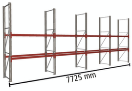 META Pallet rack MULTIPAL for 24 pallets, 7725 mm wide, 3 storage levels