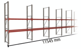 META Pallet rack MULTIPAL for 36 pallets, 11545 mm wide, 3 storage levels