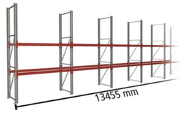 META Pallet rack MULTIPAL for 42 pallets, 13455 mm wide, 3 storage levels