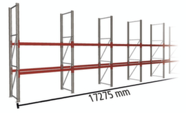 META Pallet rack MULTIPAL for 54 pallets, 17275 mm wide, 3 storage levels
