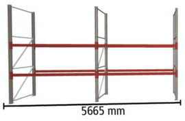 META Pallet rack MULTIPAL for 18 pallets, 5665 mm wide, 3 storage levels