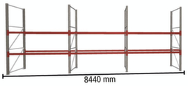 META Pallet rack MULTIPAL for 27 pallets, 8440 mm wide, 3 storage levels