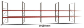 META Pallet rack MULTIPAL for 63 pallets, 19580 mm wide, 3 storage levels
