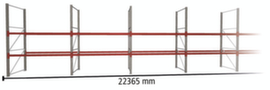 META Pallet rack MULTIPAL for 72 pallets, 22365 mm wide, 3 storage levels