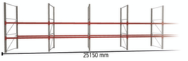 META Pallet rack MULTIPAL for 81 pallets, 25150 mm wide, 3 storage levels