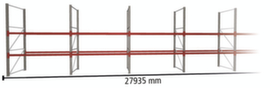 META Pallet rack MULTIPAL for 90 pallets, 27935 mm wide, 3 storage levels