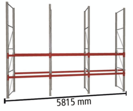 META Pallet rack MULTIPAL for 18 pallets, 5815 mm wide, 3 storage levels